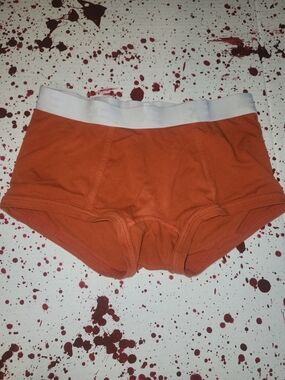 TomboyX Orange Cotton Shorts with White Waistband